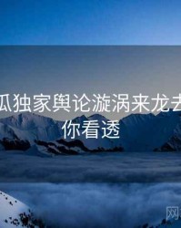 每日吃瓜独家舆论漩涡来龙去脉，带你看透