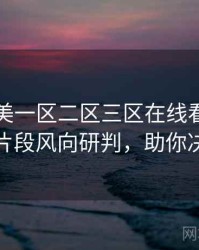 国产欧美一区二区三区在线看前瞻高能片段风向研判，助你决策