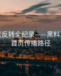 最新热度反转全纪录——黑料万里长征首页传播路径