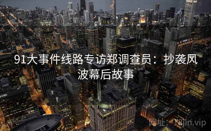 91大事件线路专访郑调查员：抄袭风波幕后故事